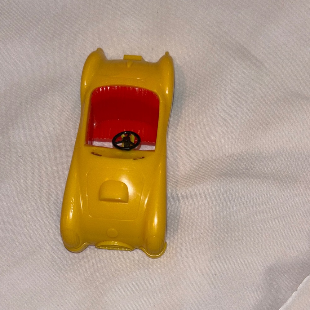 Vintage Liddle Kiddles Yellow Toy Car with Red Interior 1960’s